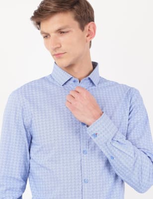 Pure Cotton Printed Spread Collar Shirt