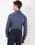 Pure Cotton Plain Spread Collar Shirt