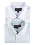 2 Pack Easy Care Spread Collar Shirt