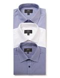 Pack of 3 Poly Mix Spread Collar Shirt