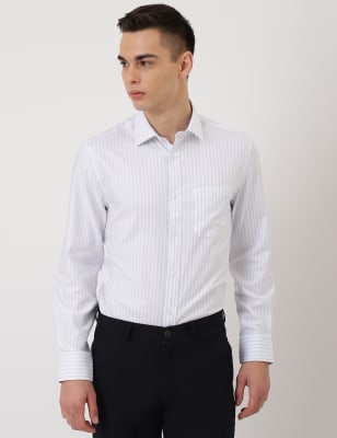 Pure Cotton Striped Collared Formal Shirt