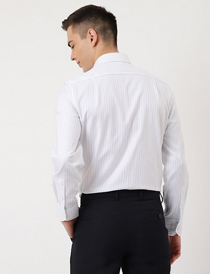 Pure Cotton Striped Collared Formal Shirt