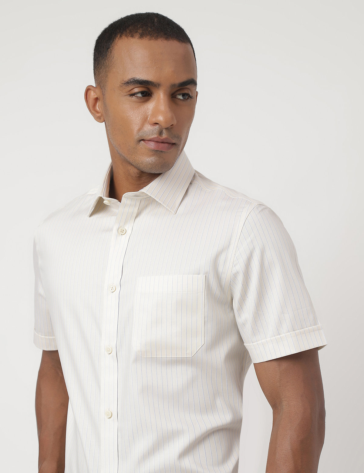 Pure Cotton Striped Half Sleeve Shirt