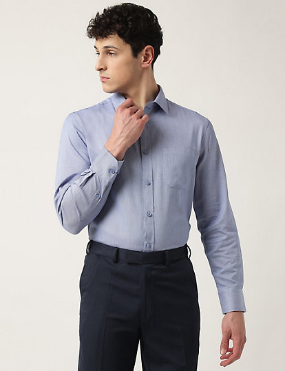 Pure Cotton Textured Classic Collar Shirt