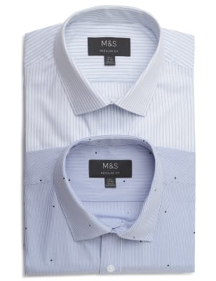 2PK Easy To Iron  Design Shirt