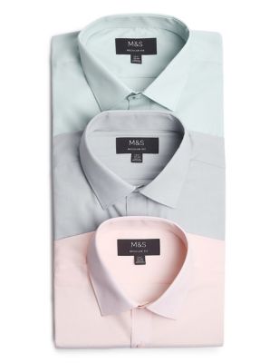 3PK Easy To Iron  Solid Shirt