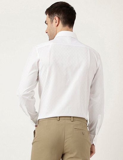 Pure Cotton Slim Fit Textured Shirt