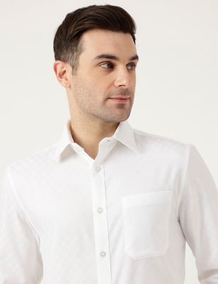 Pure Cotton Slim Fit Textured Shirt
