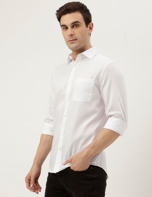 Plain Spread Collar Shirt