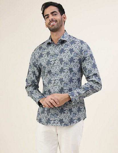 Premium Floral Structure Slim Fit Shirt