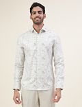 Premium Texture Tonal Floral Slim Fit Shirt