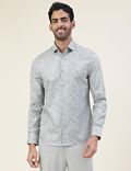 Premium Texture Tonal Floral Slim Fit Shirt