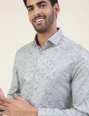 Premium Texture Tonal Floral Slim Fit Shirt