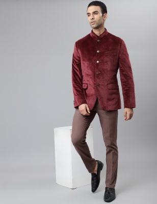 Bandhgala on sale velvet blazer