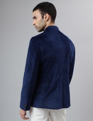 Plain Mandarin Collar Blazer