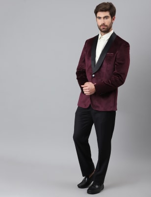 Premium Velvet Shawl Collar Blazer