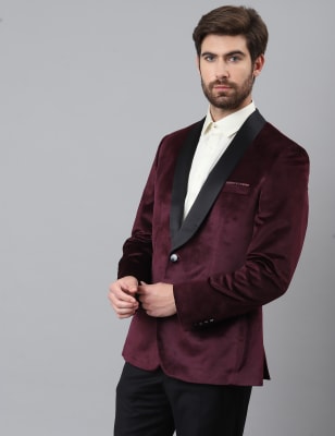 Premium Velvet Shawl Collar Blazer