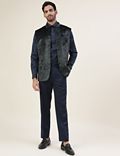 Premium Printed Velvet Tailored Fit Waistcoat