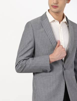 PV Linen Grey Pinstripes Jacket