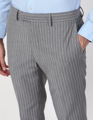 Mens grey hot sale pinstripe trousers