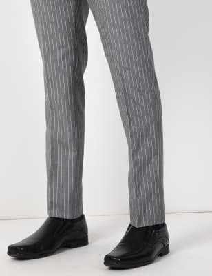 Grey pinstripe hot sale pants mens