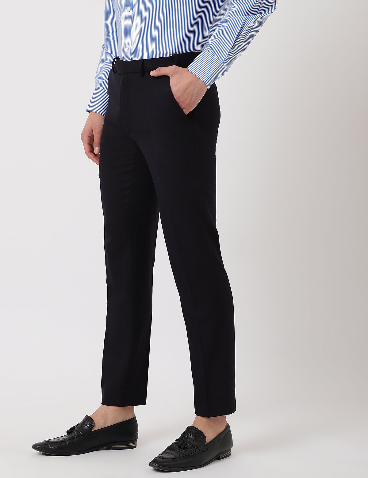 Poly Mix Textured Slim Fit Trouser