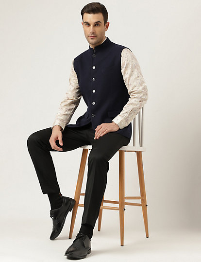 Wool Blend Tailored Fit  Waistcoat