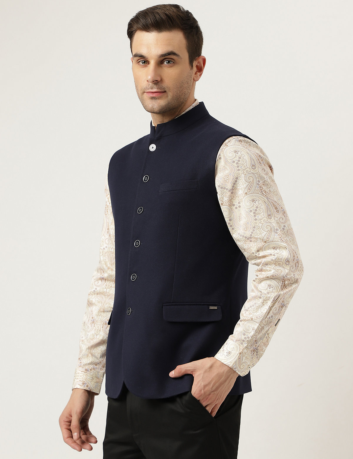 Wool Blend Tailored Fit  Waistcoat