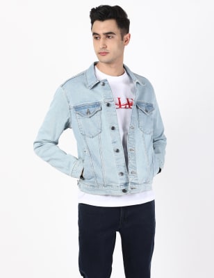 Washed denim jacket on sale mens