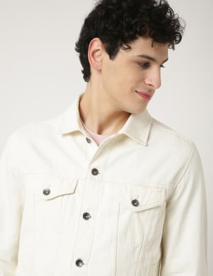 Denim jacket cheap white collar