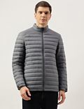 Zip Up Solid Puffed Jacket