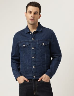 Denim Spread Collar Jacket