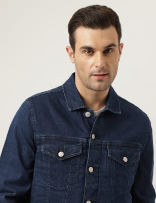 Denim Spread Collar Jacket