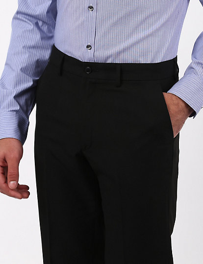 Poly Mix Plain Regular Fit Trouser