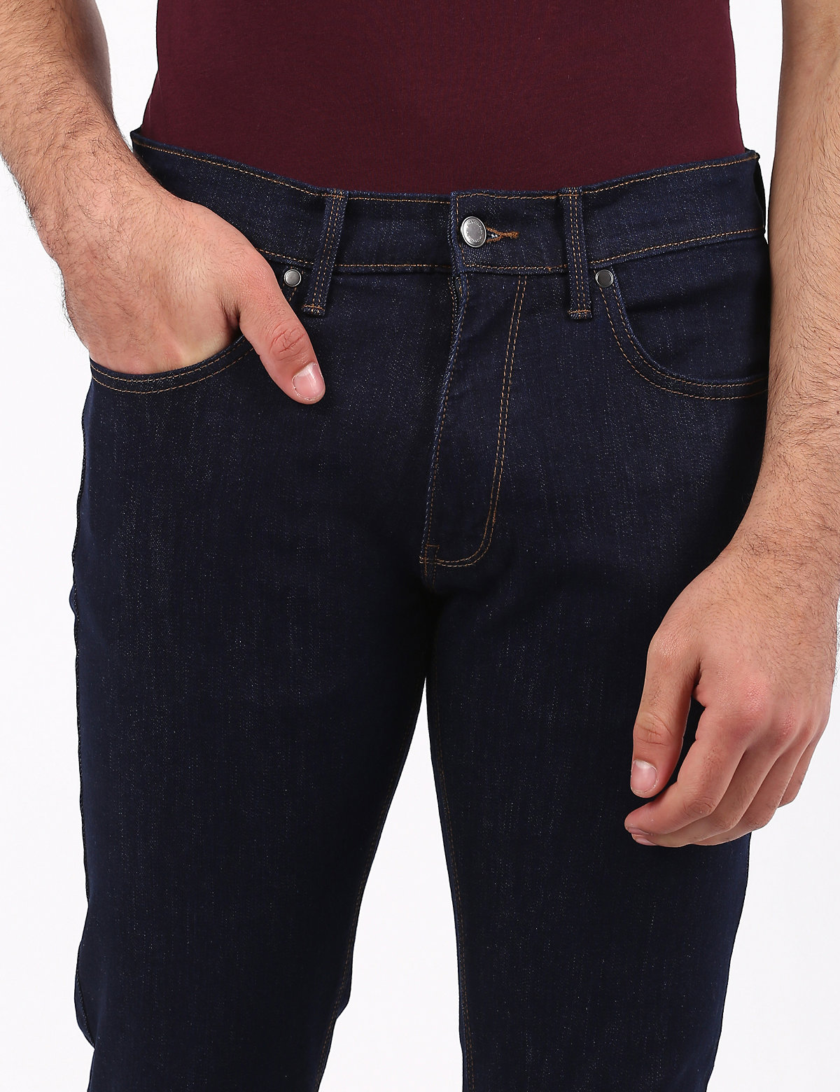 Cotton Mix Plain Tapered Fit Jeans