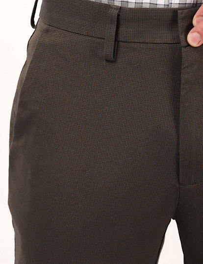 Pure Cotton Self Design Slim Fit Trouser