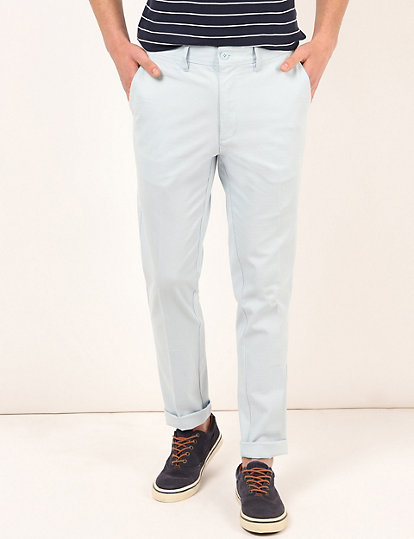 Cotton Mix Self Design Slim Fit Trouser