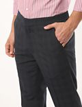 Polyester Mix Checks Slim Fit Trouser