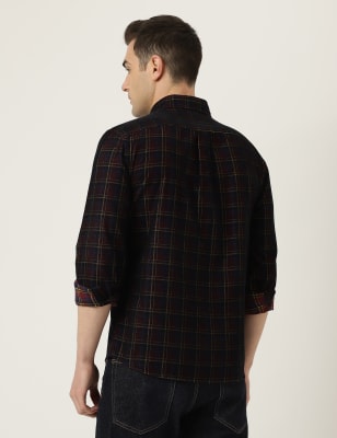 Pure Cotton Check Button Down Collar Shirt