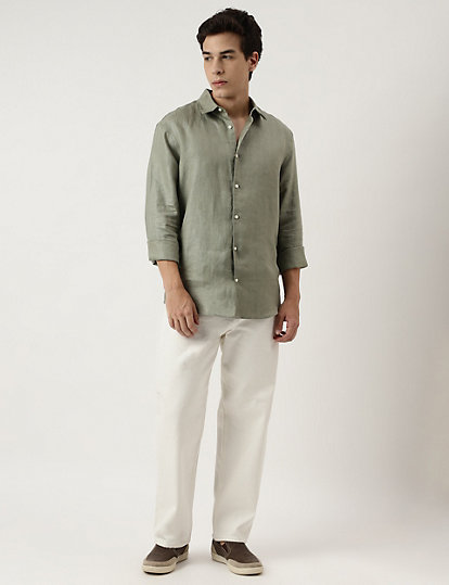 Linen Self Design Shirt