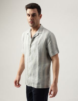 Pure Linen Regular Fit Striped Shirt