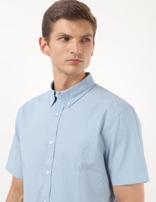 Pure Cotton Printed Spread Collar Shirt