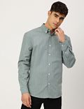 Pure Cotton Striped Buttondown Collar Shirt
