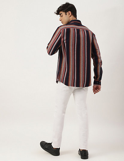 Flannel Brushed Cotton Stripe Shirt