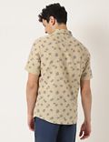 Linen Mix Floral Classic Collar Shirt