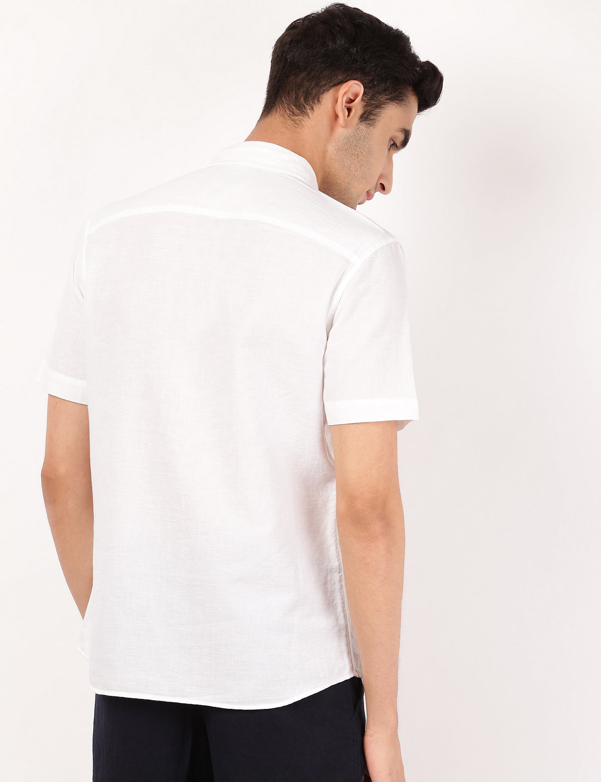 Linen Mix Classis Collar Solid Shirt