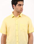 Linen Mix Classic Collar Solid Shirt