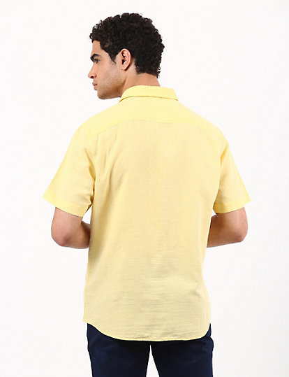 Linen Mix Classic Collar Solid Shirt