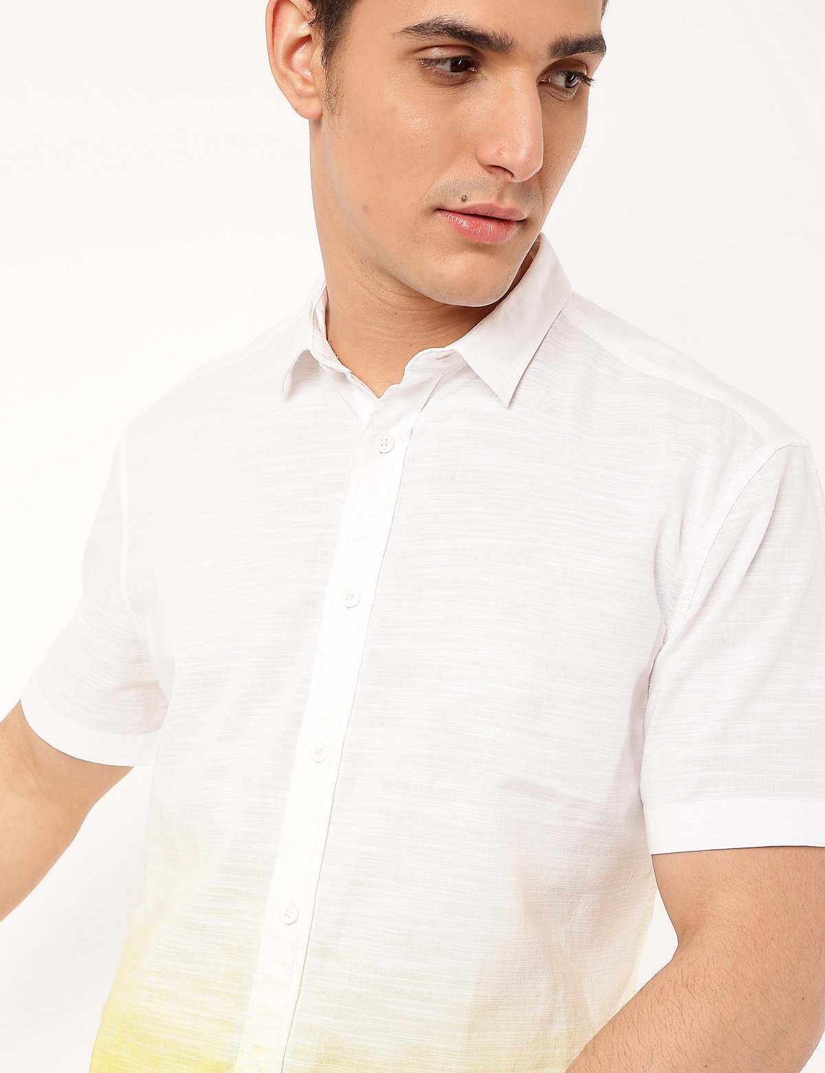 Pure Cotton Ombre Spread Collar Shirt