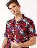 Viscose Floral Print Regular Collar Shirt